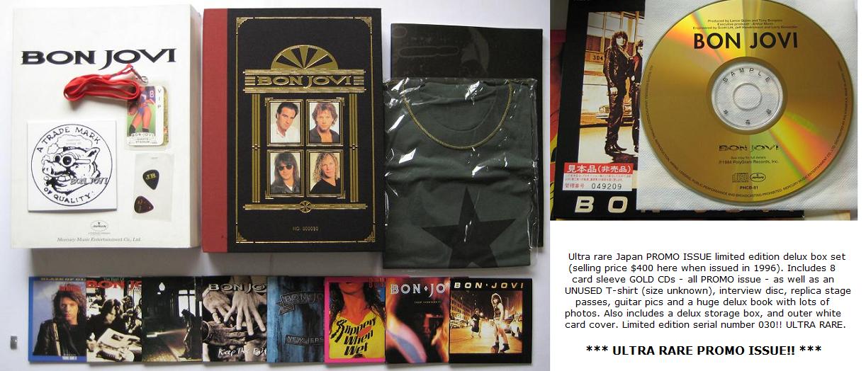 Bon Jovi JAPAN rare PROMO 8 x GOLD card sleeve CD box!