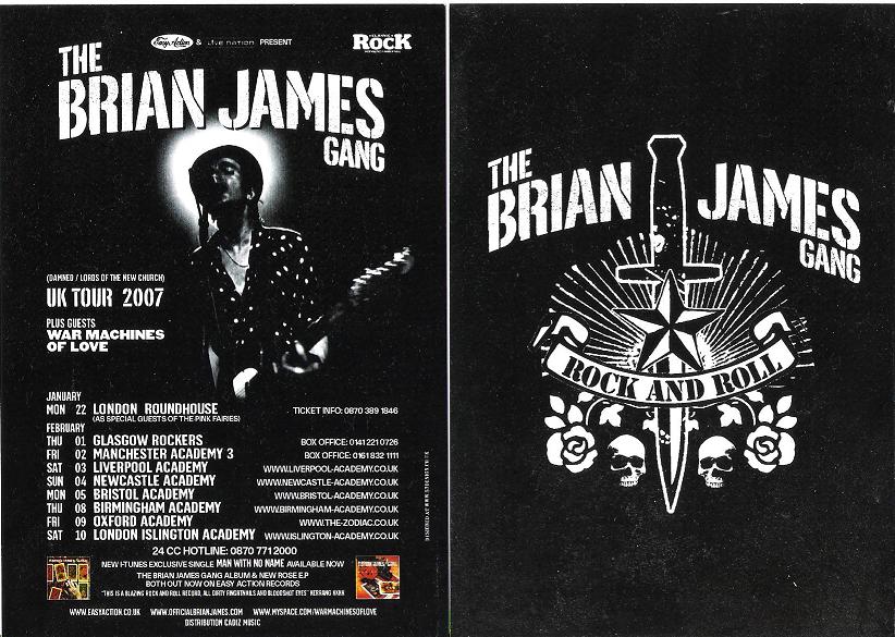 Brian James Gang 2007 Uk Tour listings