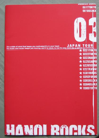 Hanoi Rocks - Japan 2003 Tour Prog