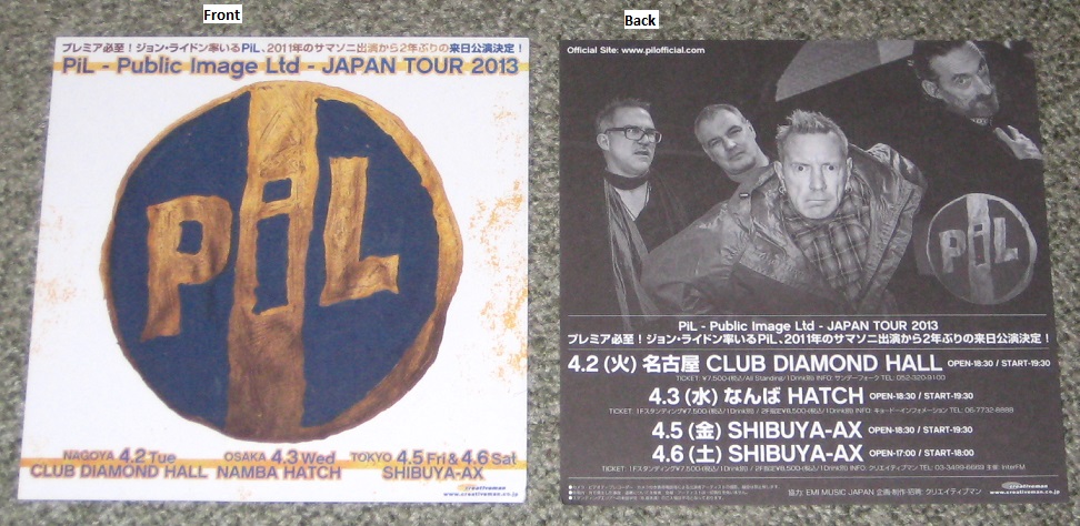 Japan 2013 Tour Handbill