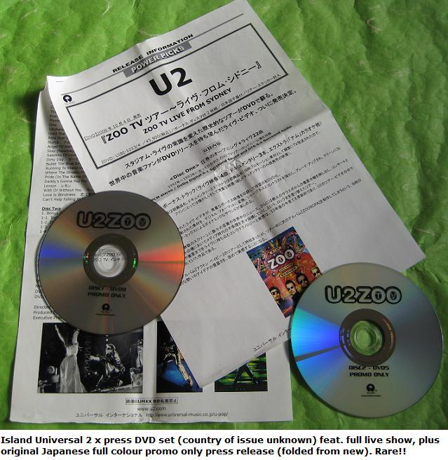 U2 Zoo 2 X Dvd Set