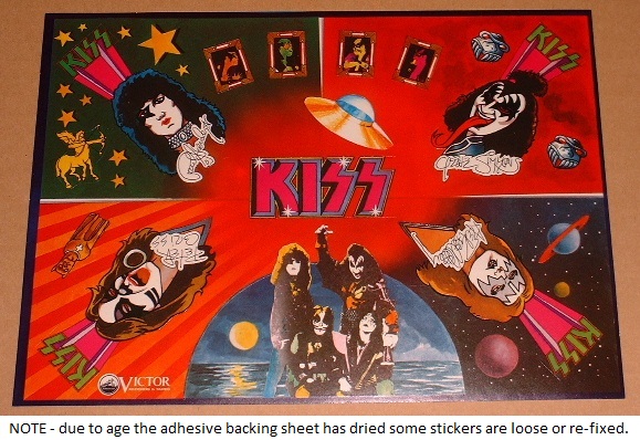 Sheet Of Kiss 1977 Stickers